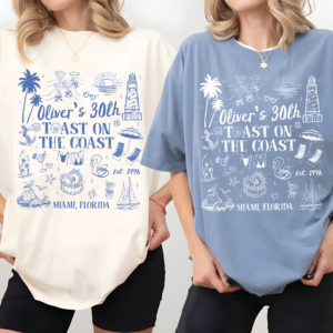30th Birthday Cruise Shirt Toast On The Coast design for girls trip
