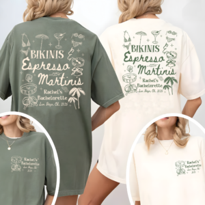 Bikinis And Espresso Martini Bachelorette Shirt, Martini And Bikinis Bachelorette Shirt