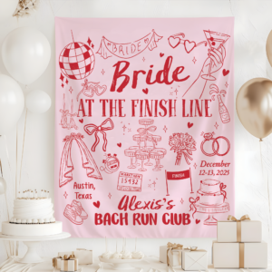 bachelorette weekend, custom backdrop, Wedding tapestry, bridal backdrop, engagement banner