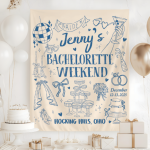 Custom Bachelorette Party Tapestry, Personalized Bachelorette Weekend Banner