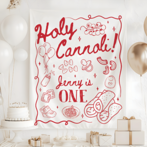 Holy Cannoli First Birthday Tapestry, Italian Theme Birthday Banner