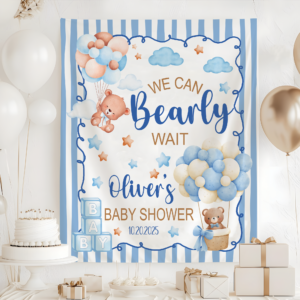 We Can Bearly Wait Baby Shower Tapestry