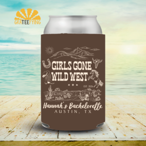 Girls Gone Wild West Bachelorette Can Cooler, Cowgirl Bachelorette Party Coozie, Western Bach Party Decorations