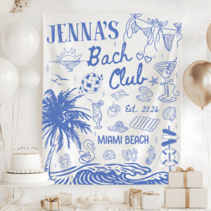 Custom Beach Bachelorette Tapestry – Bach Club Party Banner