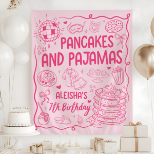 Pancakes & Pajamas Birthday Tapestry – Sleepover Backdrop