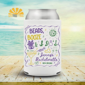 Beads Booze and I Dos Bachlorette Can Cooler