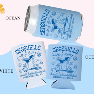 Seashells & Wedding Bells Bachelorette Can Cooler