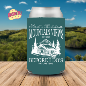 Mountain Views Before I Do Can Cooler, Camping Bachelorette Can Coozie