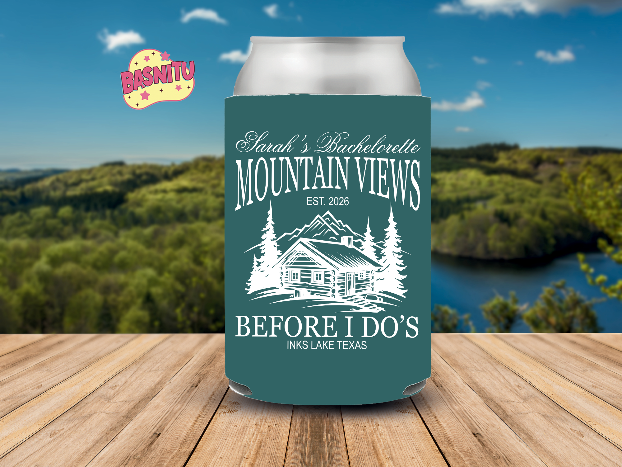 Mountain Views Before I Do Can Cooler, Camping Bachelorette Can Coozie Mountain Views Before I Do Can Cooler, Camping Bachelorette Can Coozie