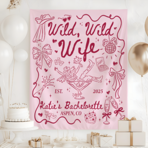 Wild Wild Wife Bachelorette Tapestry, Country Western Bachelorette Banner