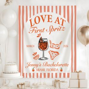 Love At First Spritz Bachelorette Tapestry, Aperol Spritz Bachelorette Banner