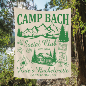Custom Camp Bachelorette Tapestry – Camping Party Banner