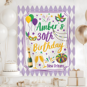 New Orleans Birthday Tapestry – Mardi Gras Party Backdrop