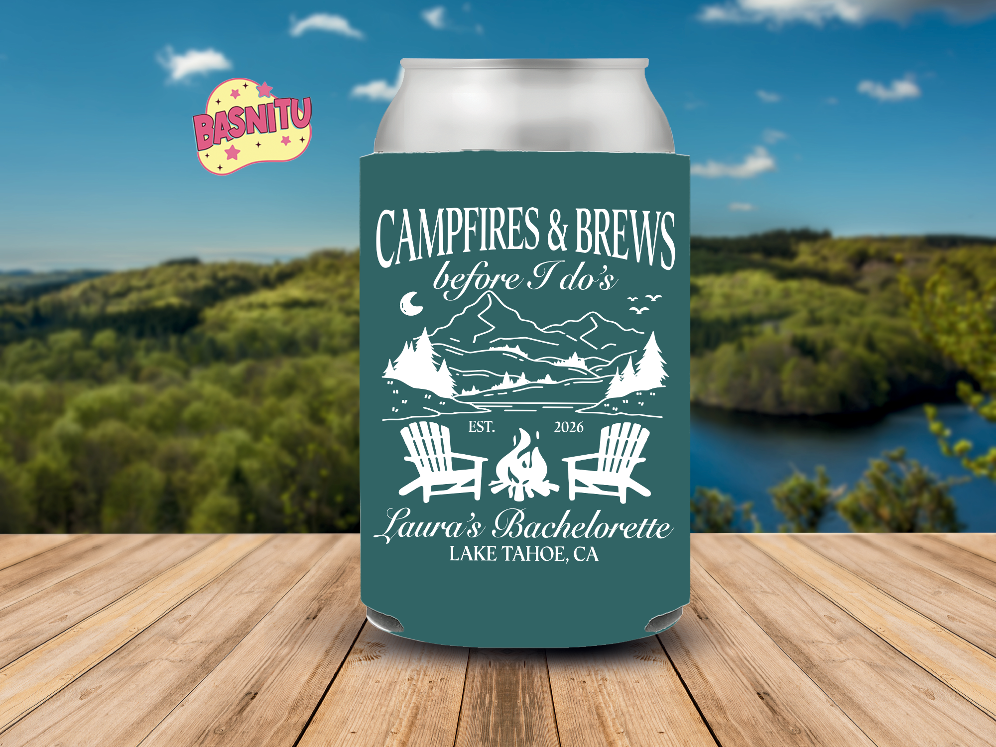 Campfires and Brews Before I Dos Can Cooler, Custom Camping Bachelorette Party Can Coozie Campfires and Brews Before I Dos Can Cooler, Custom Camping Bachelorette Party Can Coozie