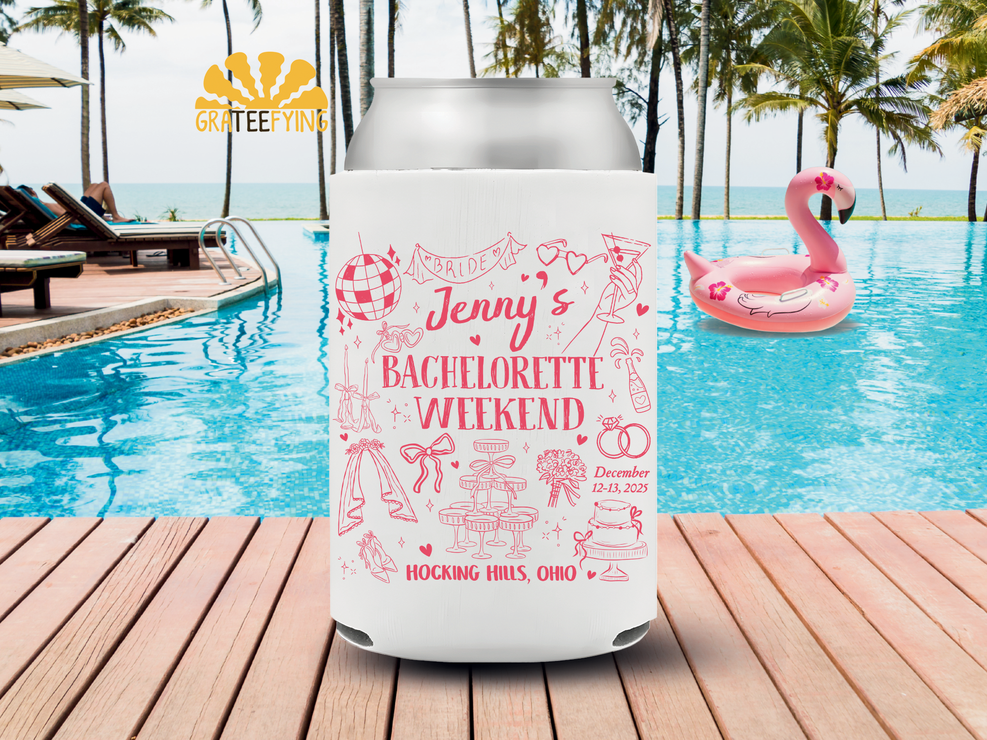 Custom Bachelorette Weekend Party Can Cooler Custom Bachelorette Weekend Party Can Cooler