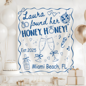 She Found Her Honey Honey Bachelorette Tapestry, Mamma Mia Bachelorette Backdrop