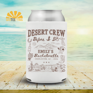 desert bachelorette can coolers for bride tribe party