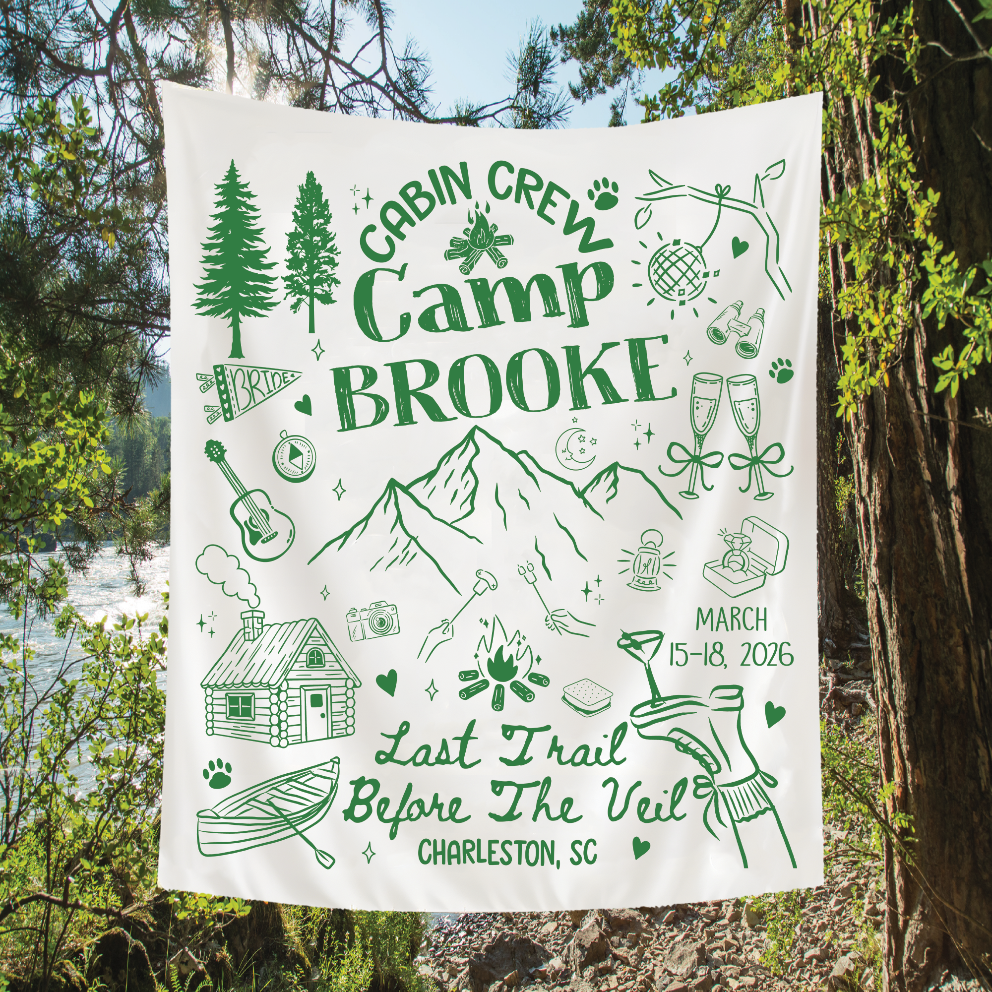 Cabin Crew Bachelorette Tapestry – Last Trail Before the Veil Cabin Crew Bachelorette Tapestry – Last Trail Before the Veil