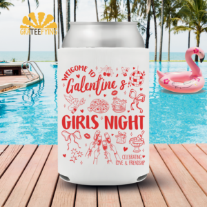 Galentines Party Can Cooler, Galentines Girls Night Party Can Sleeve