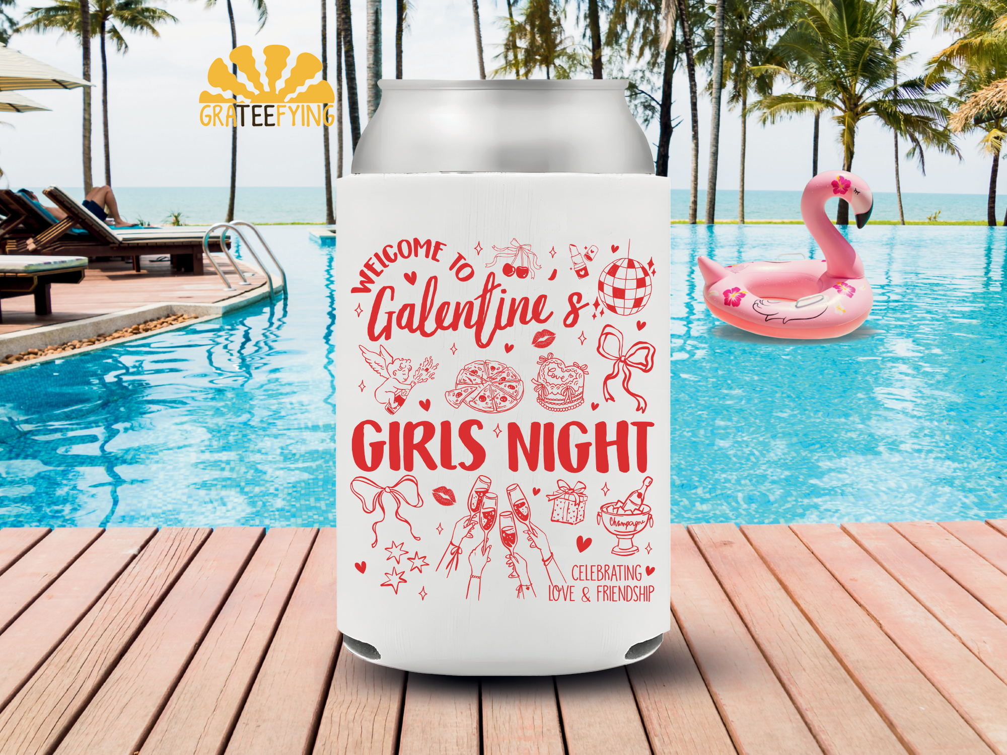 Galentines Party Can Cooler, Galentines Girls Night Party Can Sleeve Galentines Party Can Cooler, Galentines Girls Night Party Can Sleeve