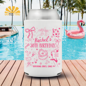 Custom Birthday Party Can Cooler, Personalized Birthday Coozie