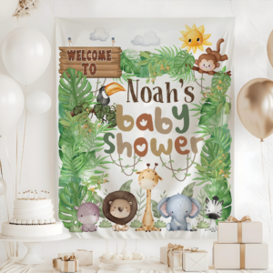 Zoo Animal Baby Shower Tapestry