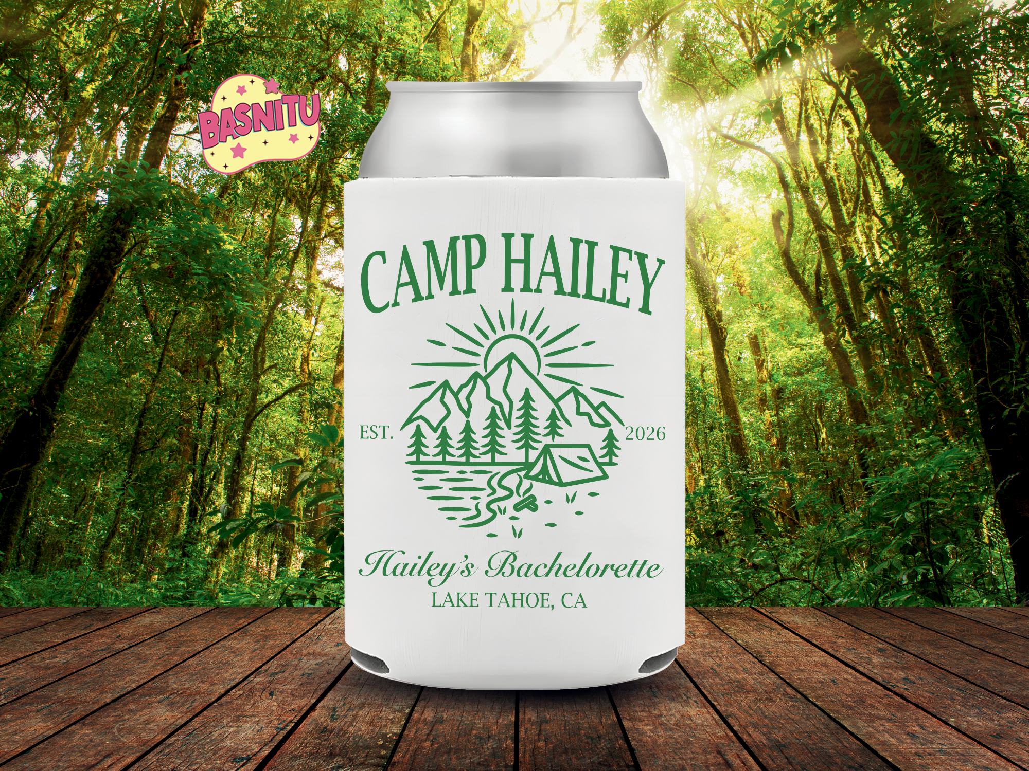 Camping Bachelorette Can Cooler, Camp Bach Can Sleeve, Outdoor Bachelorette Party Coozie Camping Bachelorette Can Cooler, Camp Bach Can Sleeve, Outdoor Bachelorette Party Coozie