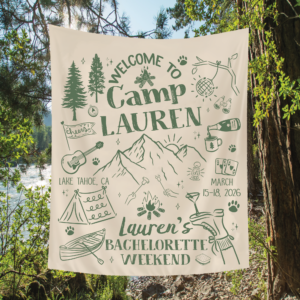 Custom Bachelorette Weekend Tapestry – Camping Party Banner