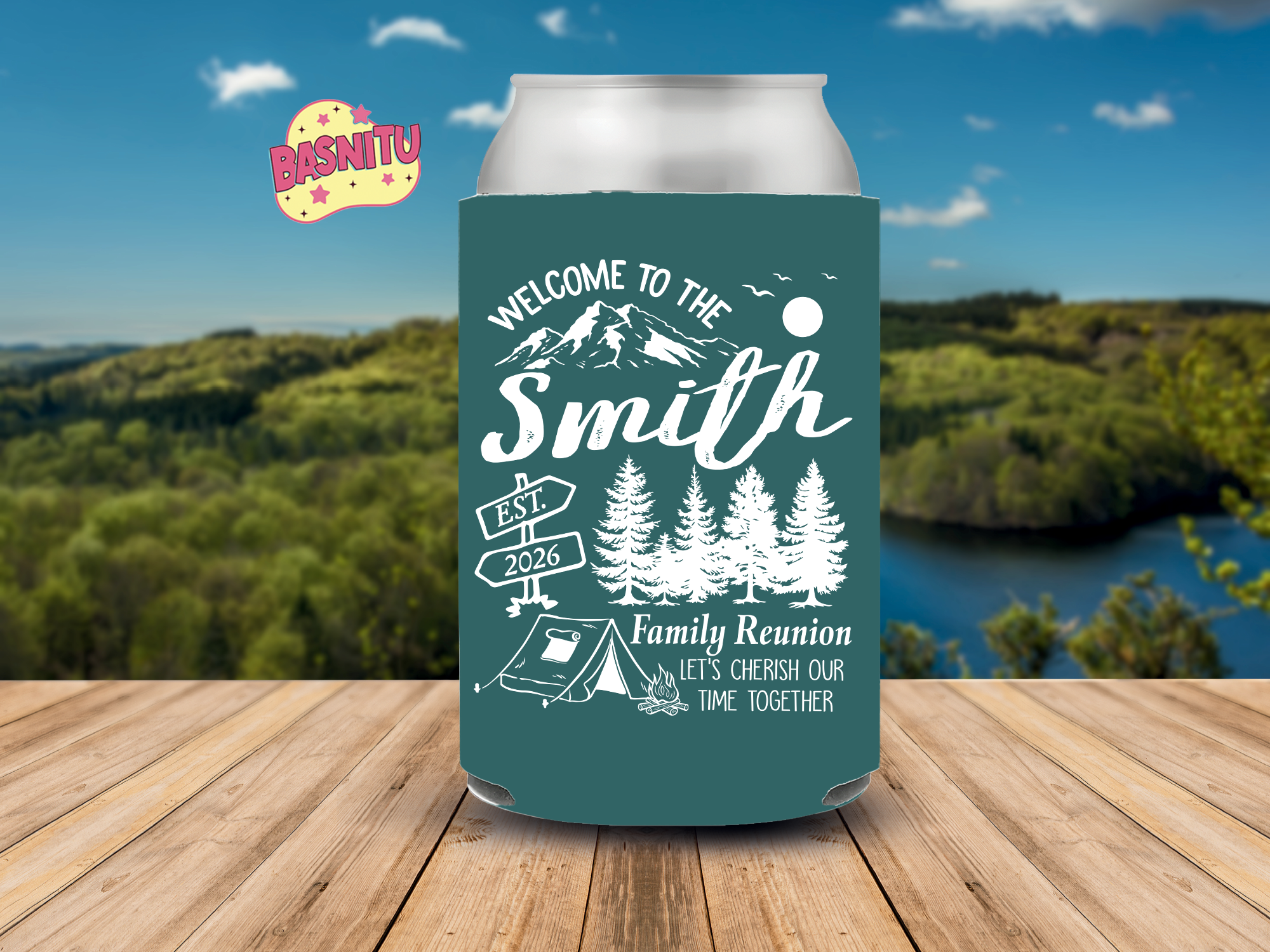 Custom Camping Family Reunion Can Cooler, Family Camping Can Coozie Custom Camping Family Reunion Can Cooler, Family Camping Can Coozie