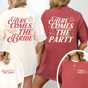 Custom Here Comes The Bride Bachelorette Shirt,  Disco Bachelorette Party Shirt