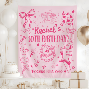 Custom Birthday Party Tapestry – Any Age Personalized Backdrop