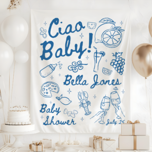 Ciao Baby Shower Party Tapestry