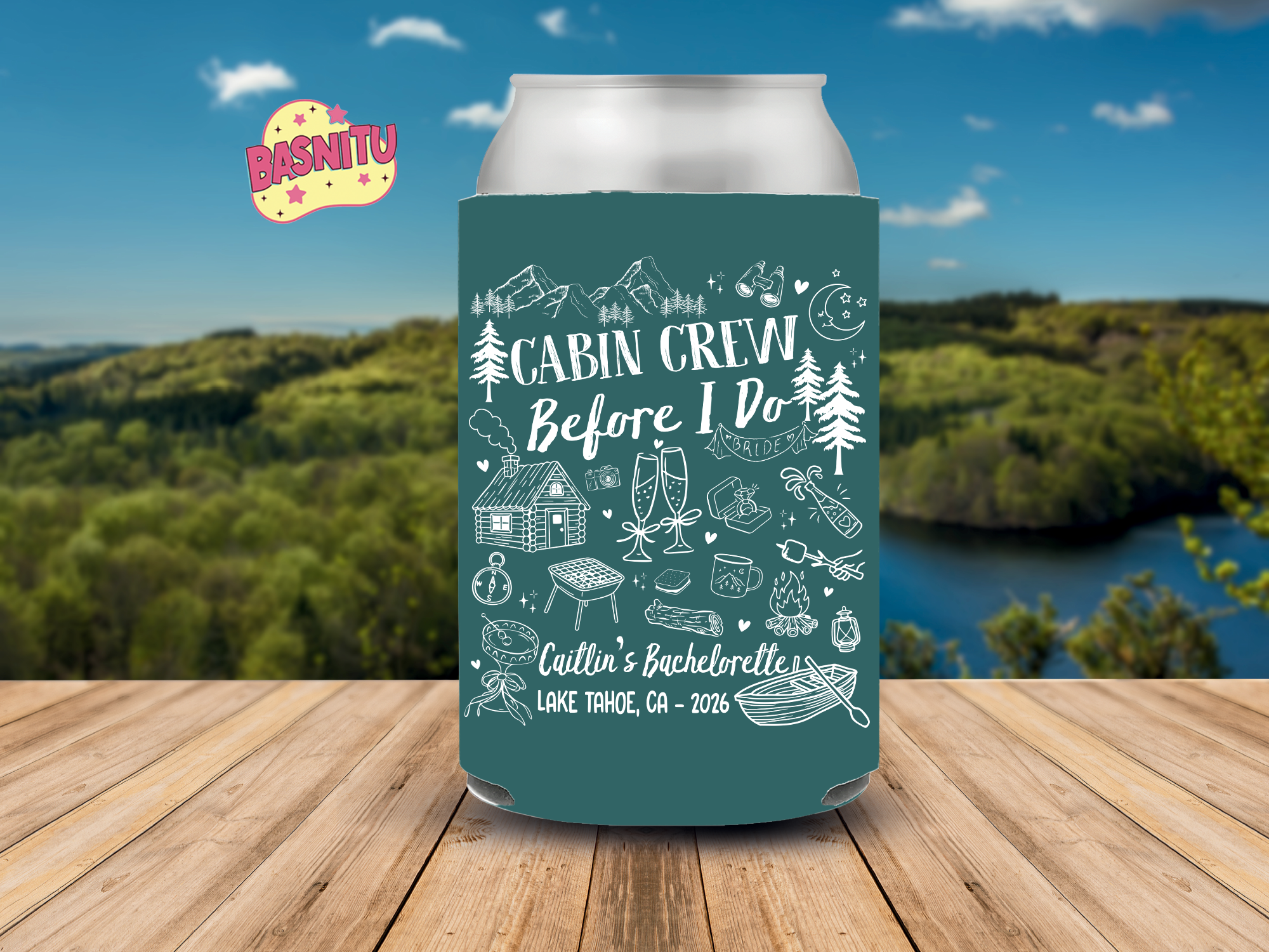 Custom Camp Bachelorette Party Can Cooler, Cabin Crew Before I Do Party Can Coozie Custom Camp Bachelorette Party Can Cooler, Cabin Crew Before I Do Party Can Coozie