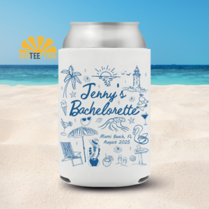 Personalized Beach Bachelorette Party Can Coolers