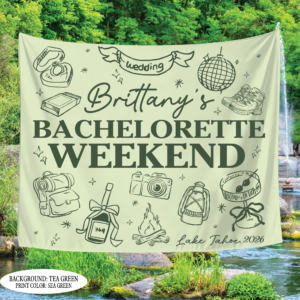 Custom Bachelorette Weekend Tapestry, Camping Bachelorette Banner