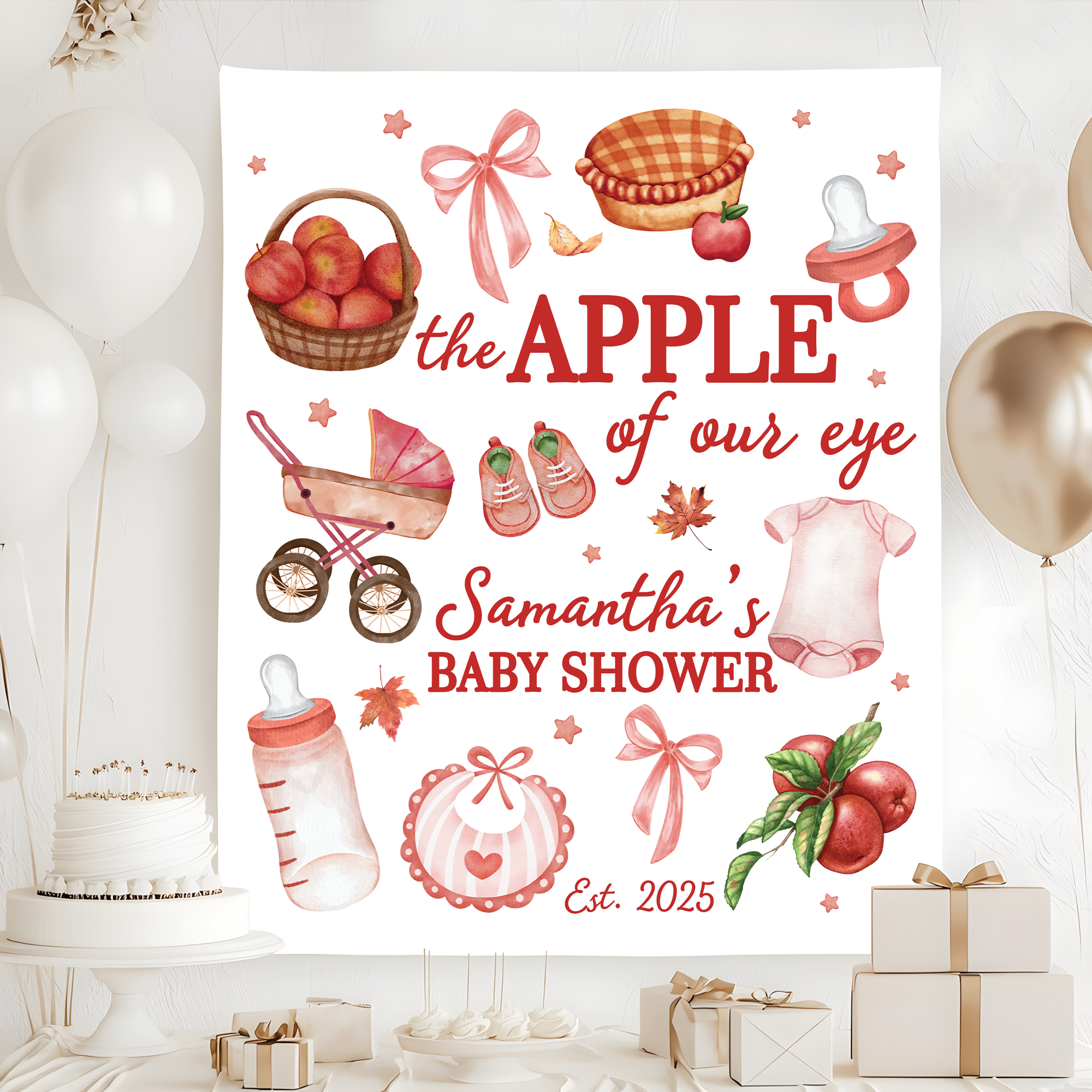 Apple of Our Eye Baby Shower Tapestry Apple of Our Eye Baby Shower Tapestry