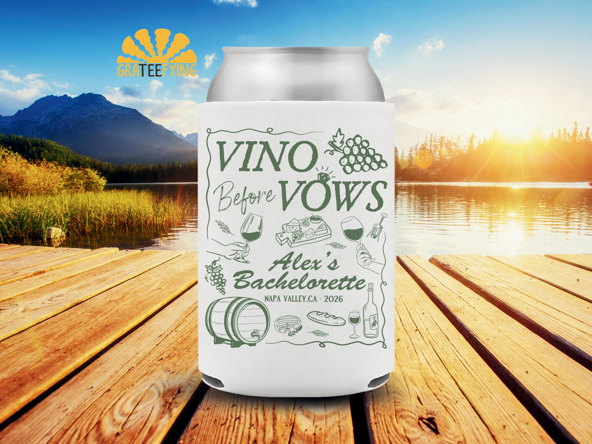 Ultimate Vino Before Vows Bachelorette Can Cooler – Winery Party Ultimate Vino Before Vows Bachelorette Can Cooler – Winery Party - Image 2