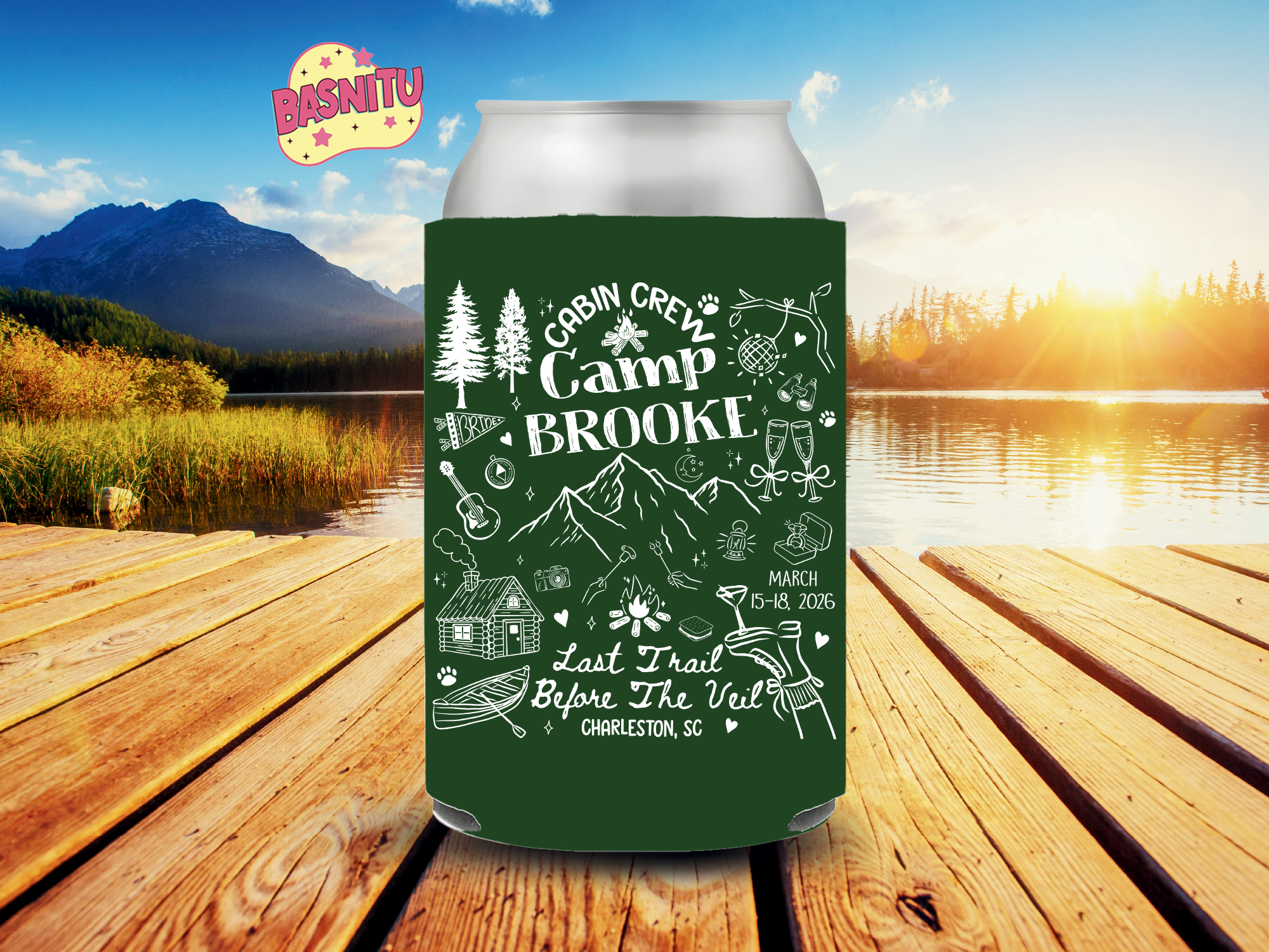 Cabin Crew Bachelorette Can Cooler – Last Trail Before the Veil Cabin Crew Bachelorette Can Cooler – Last Trail Before the Veil - Image 2