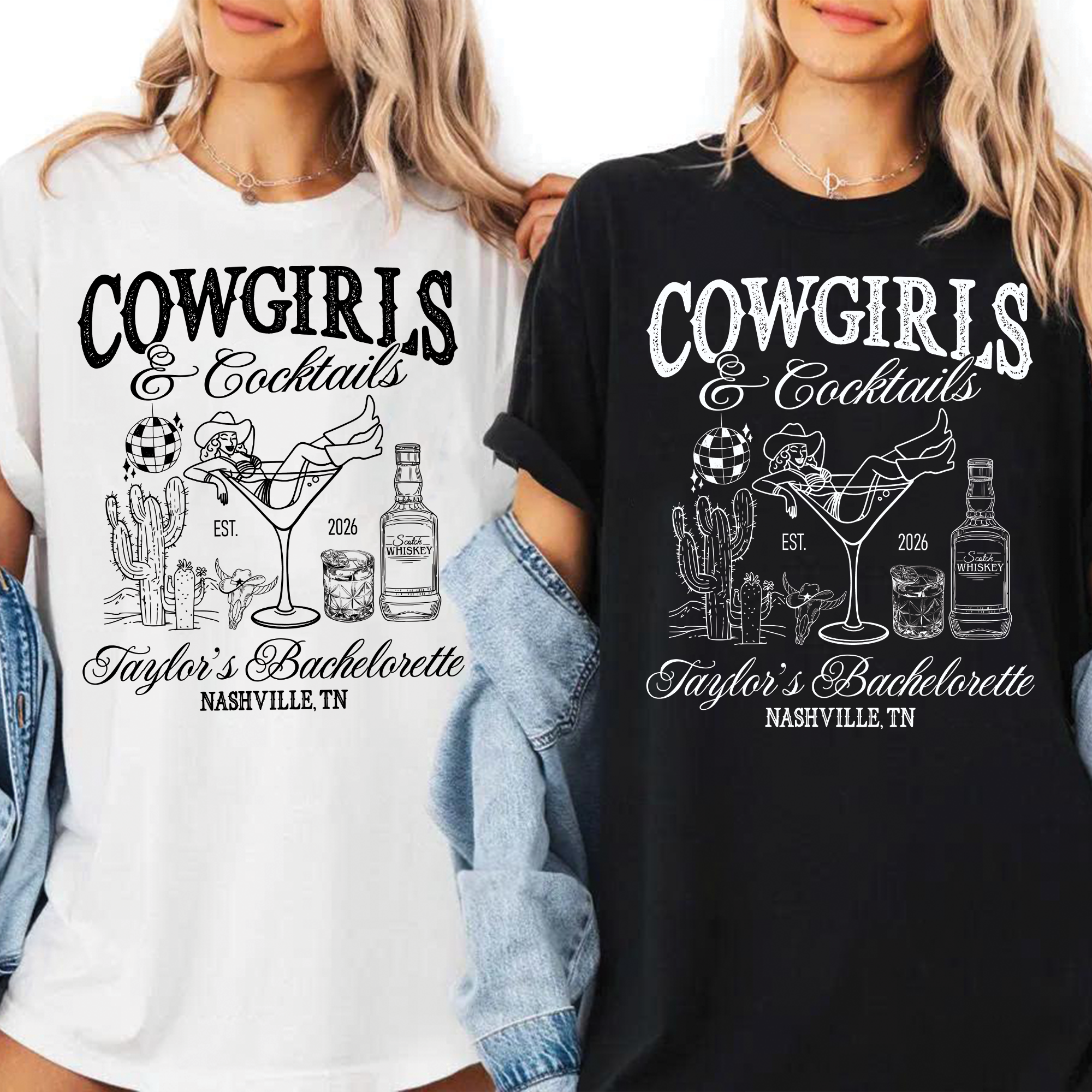 Cowgirls And Cocktails Bachelorette Party Shirt Cowgirls And Cocktails Bachelorette Party Shirt - Image 2