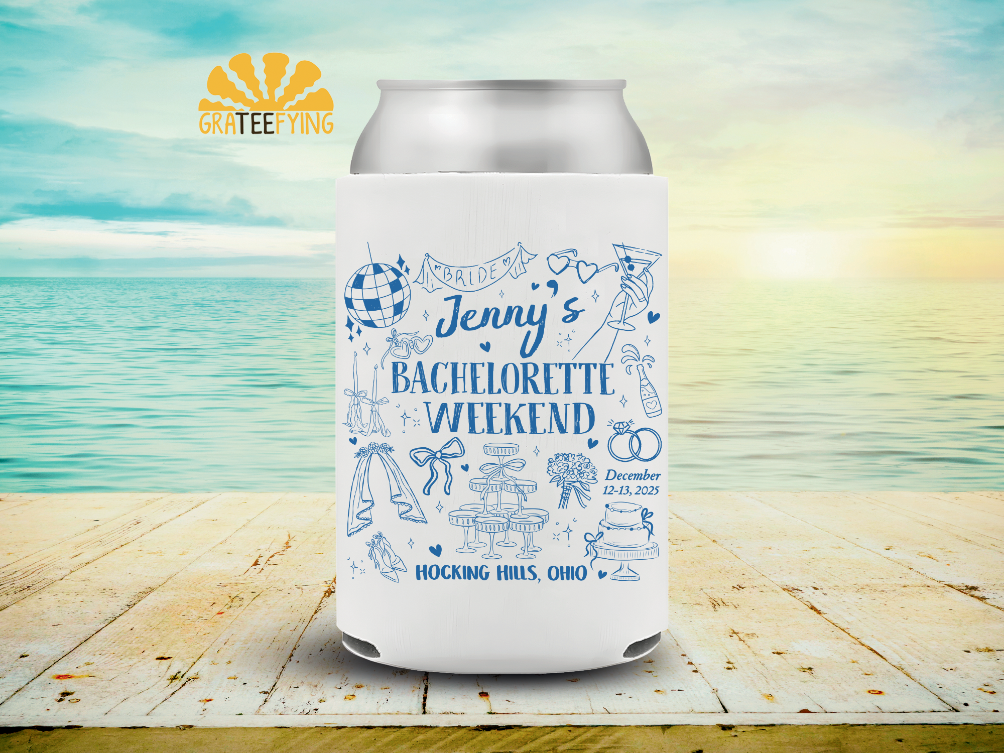 Custom Bachelorette Weekend Party Can Cooler Custom Bachelorette Weekend Party Can Cooler - Image 2