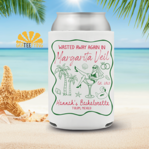 Wasted Away Again In Margarita Veil Bachelorette Can Coolers