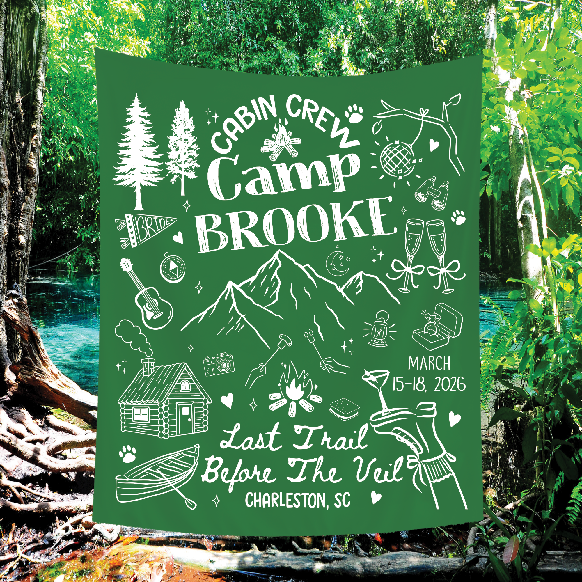 Cabin Crew Bachelorette Tapestry – Last Trail Before the Veil Cabin Crew Bachelorette Tapestry – Last Trail Before the Veil - Image 2