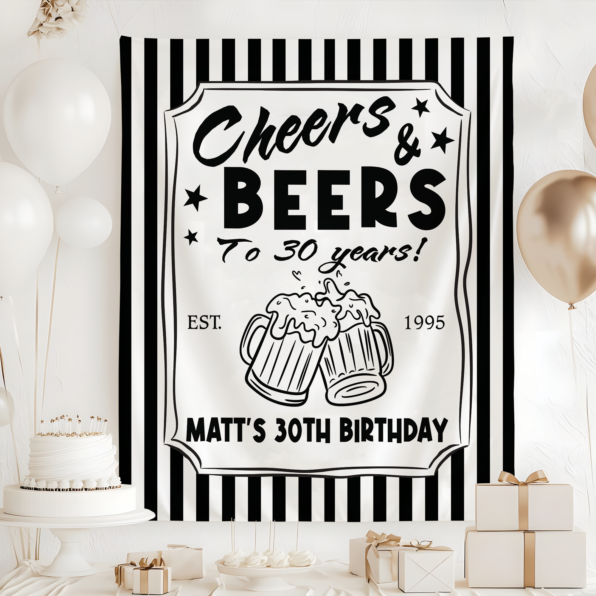 Cheers And Beers To 30 years Tapestry Cheers And Beers To 30 years Tapestry - Image 2