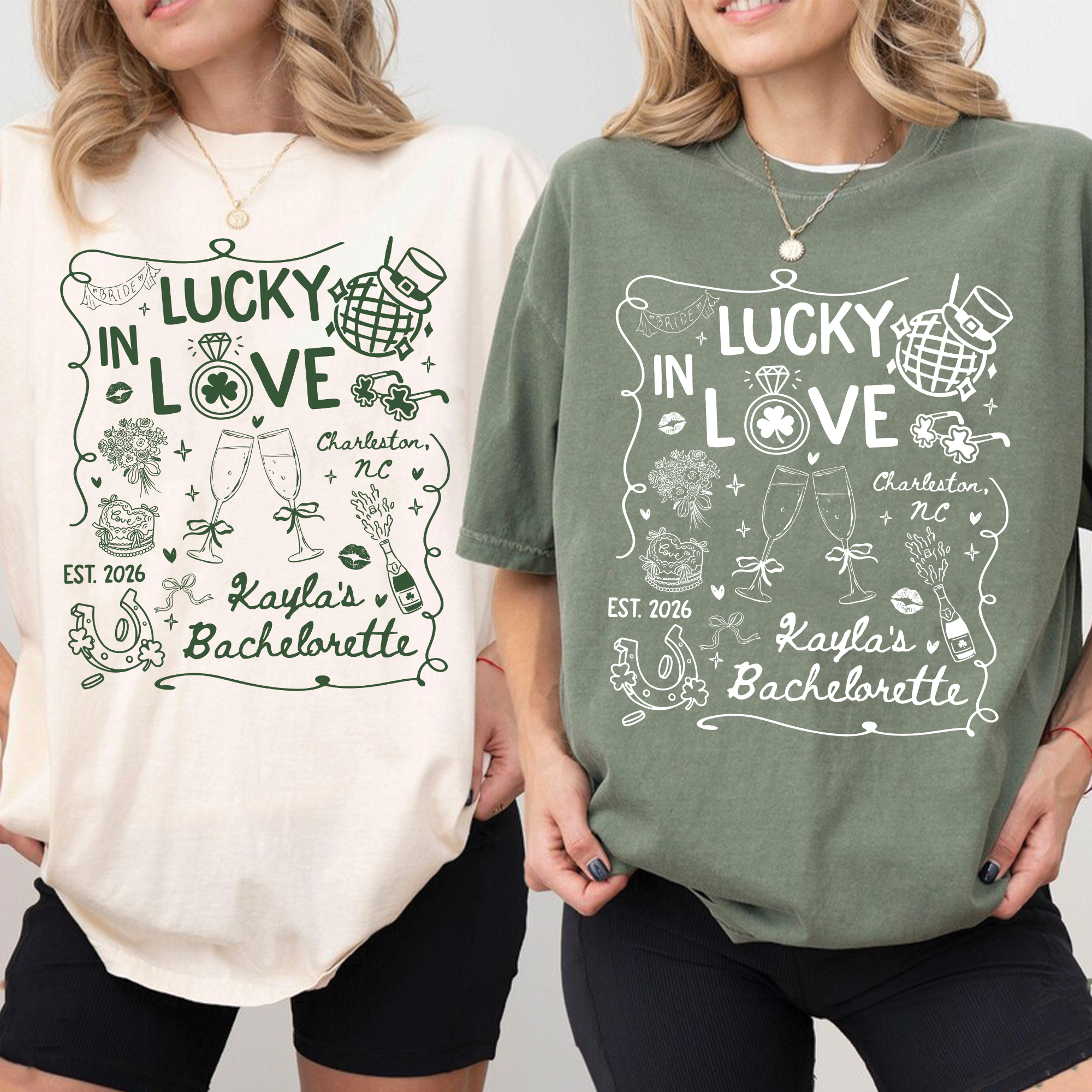 Lucky In Love Bachelorette Party Shirt Lucky In Love Bachelorette Party Shirt - Image 2