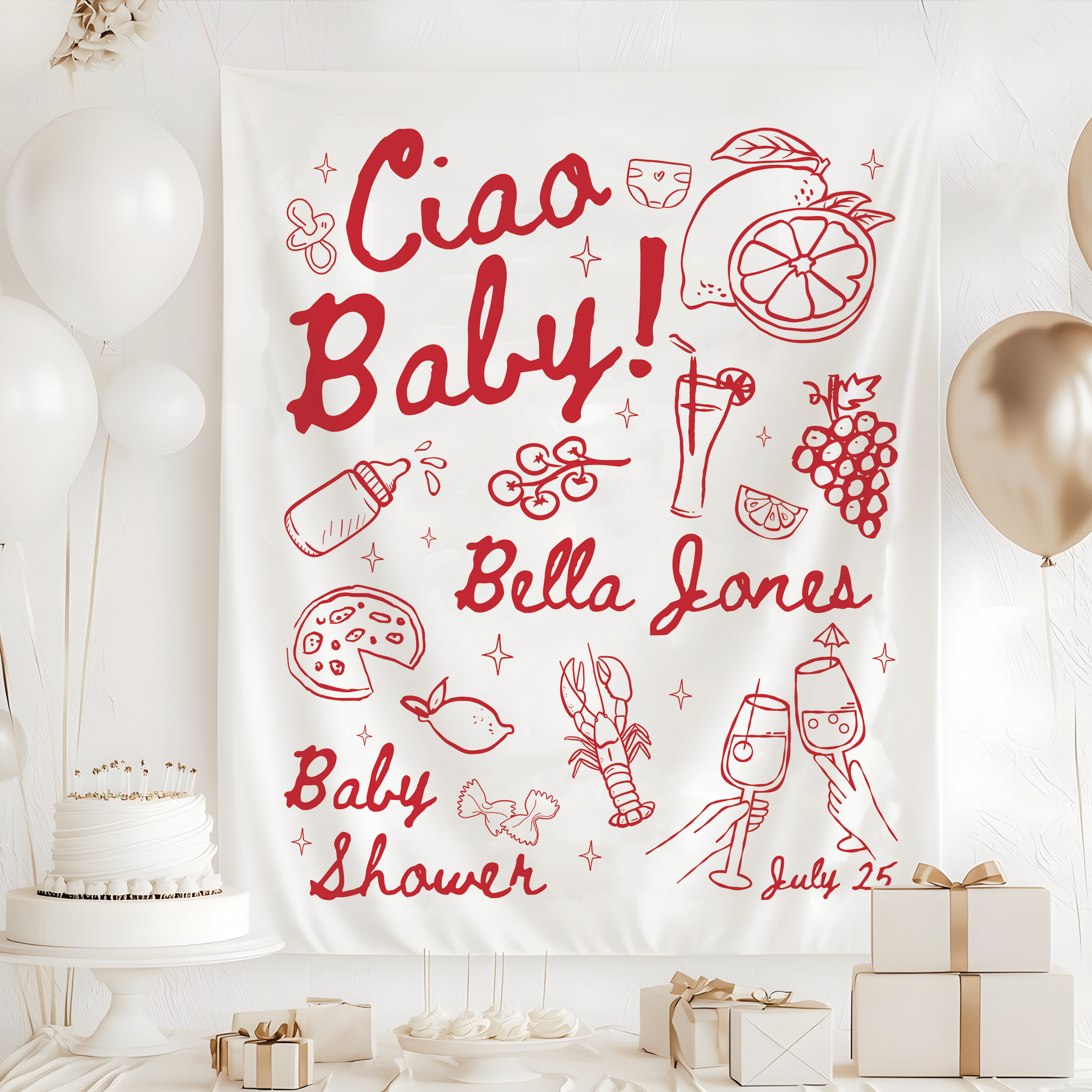 Ciao Baby Shower Party Tapestry Ciao Baby Shower Party Tapestry - Image 3