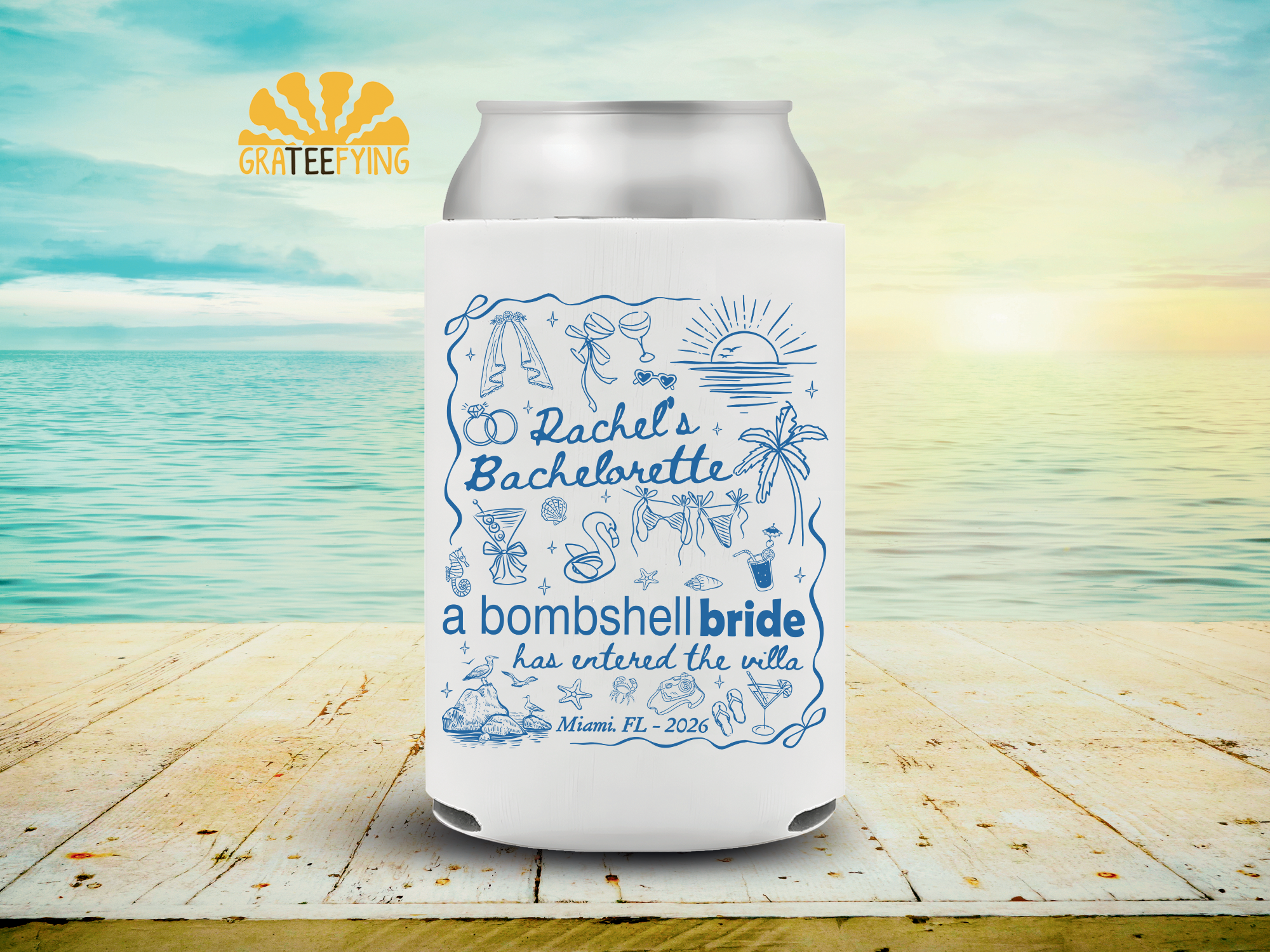 A Bombshell Bride Has Entered The Villa Can Cooler, Bach Island Bachelorette Can Coozie A Bombshell Bride Has Entered The Villa Can Cooler, Bach Island Bachelorette Can Coozie - Image 3