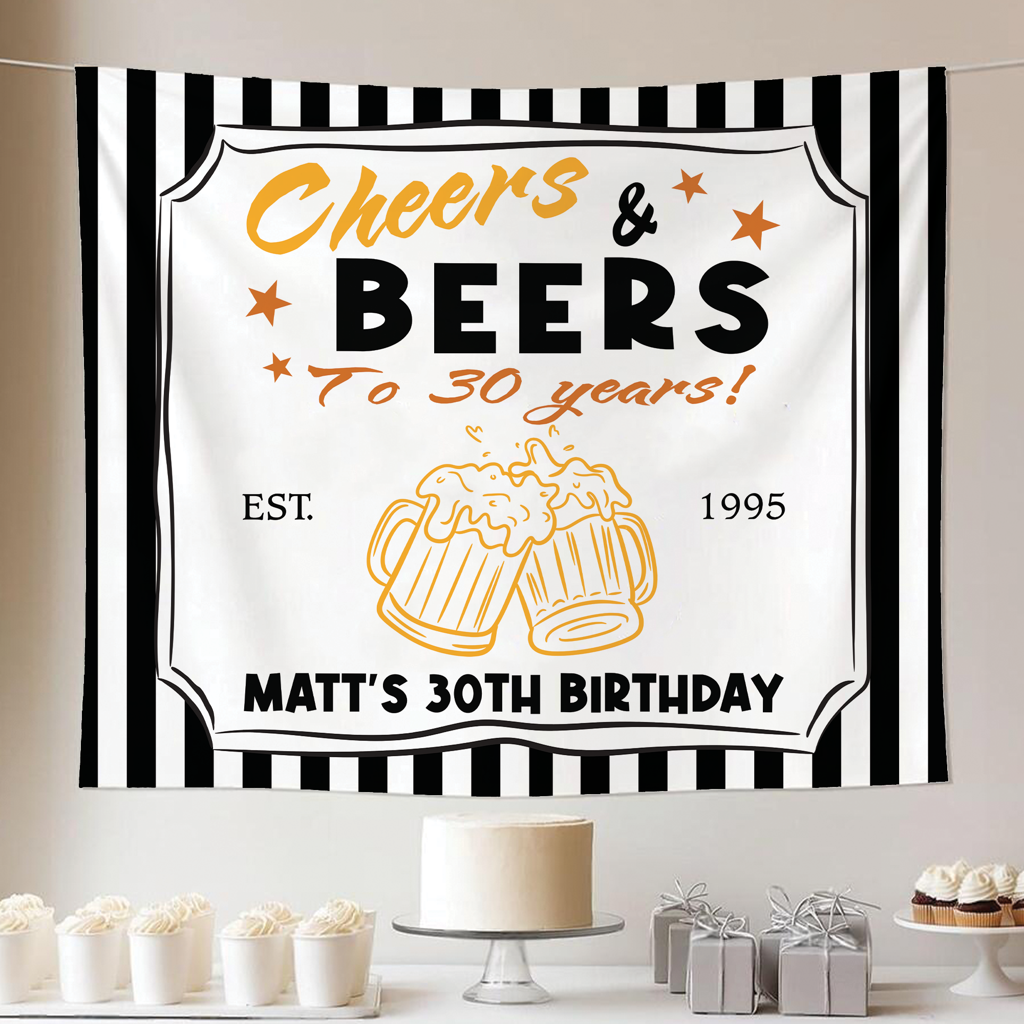 Cheers And Beers To 30 years Tapestry Cheers And Beers To 30 years Tapestry - Image 3