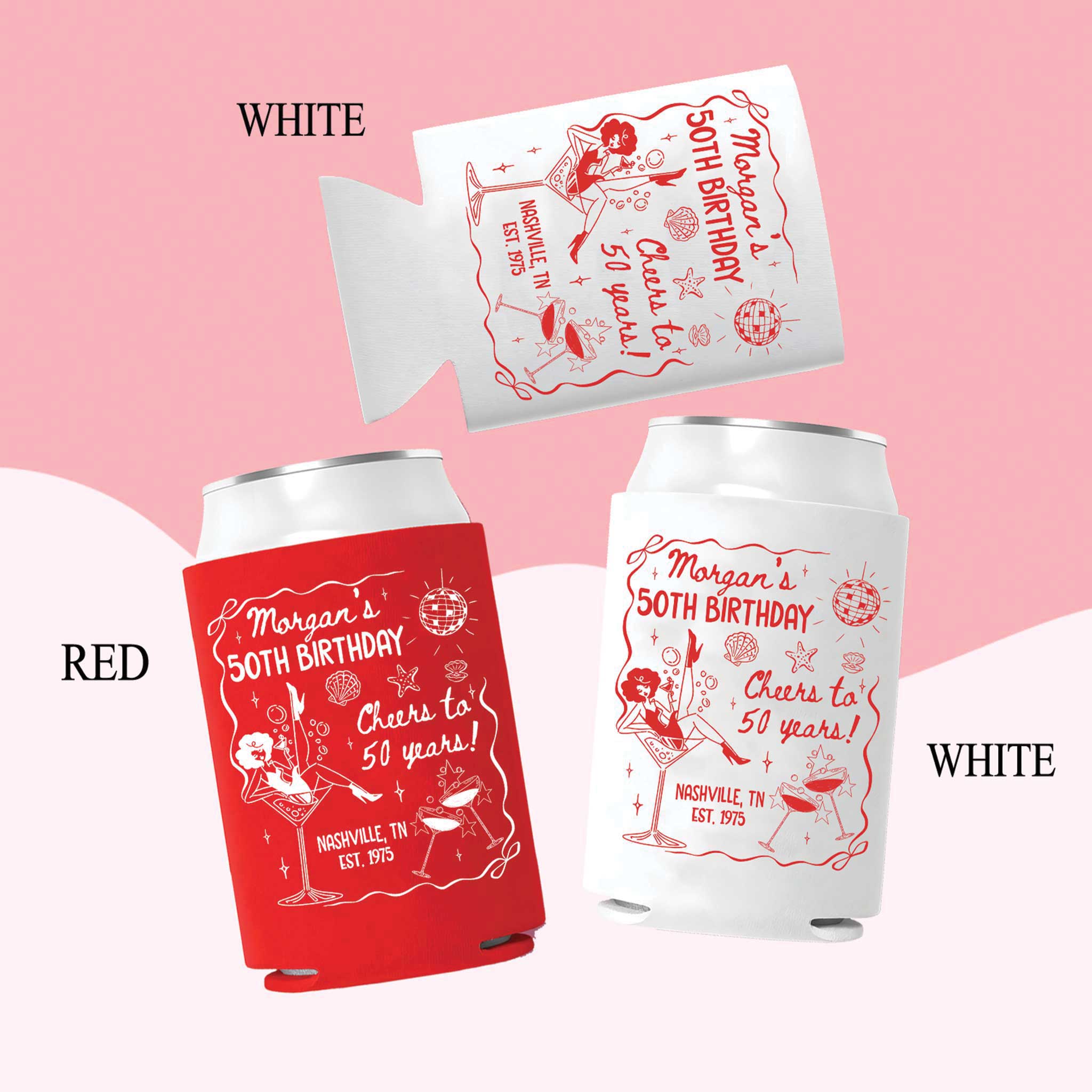 Custom Fifty Birthday Can Coolers Custom Fifty Birthday Can Coolers - Image 3