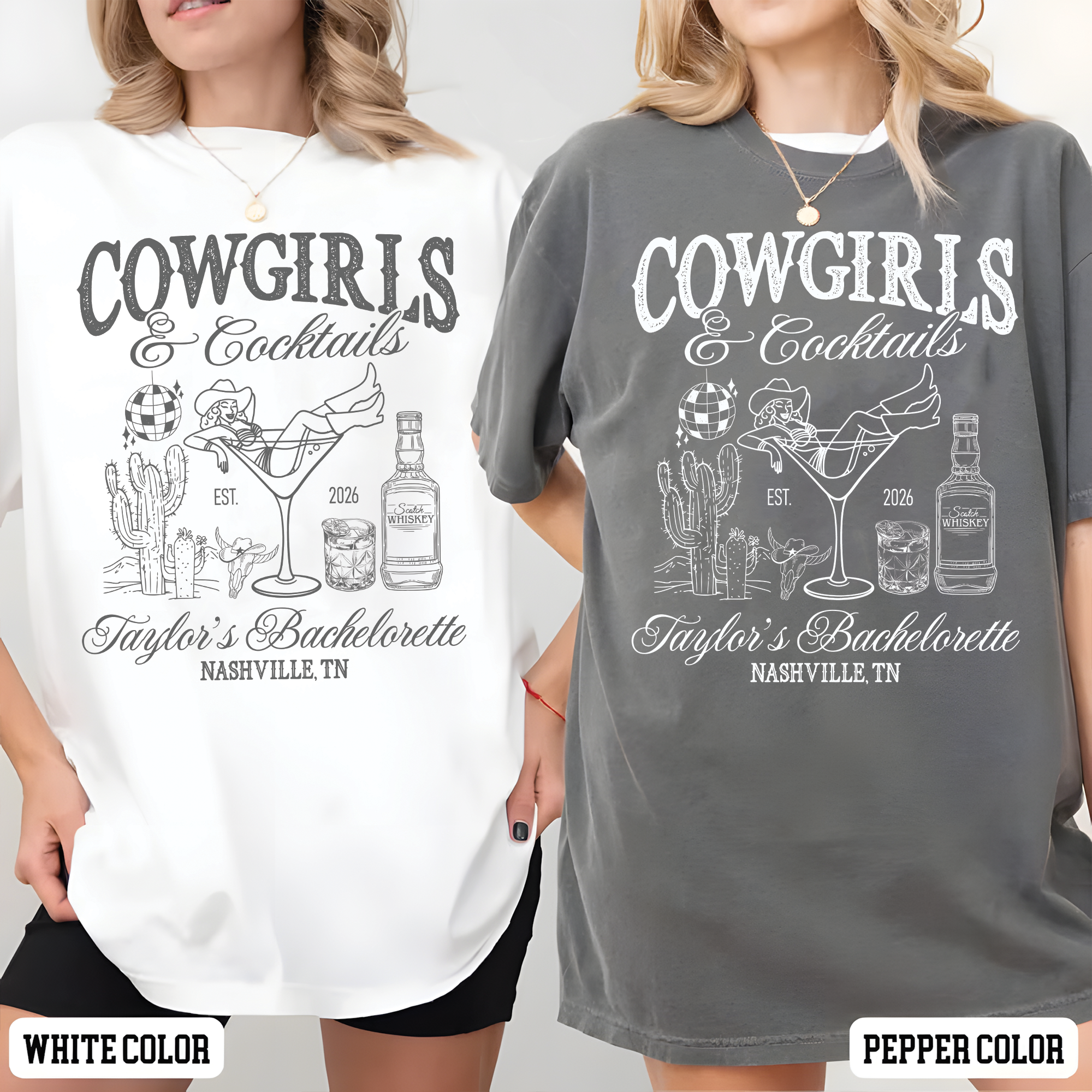 Cowgirls And Cocktails Bachelorette Party Shirt Cowgirls And Cocktails Bachelorette Party Shirt - Image 3