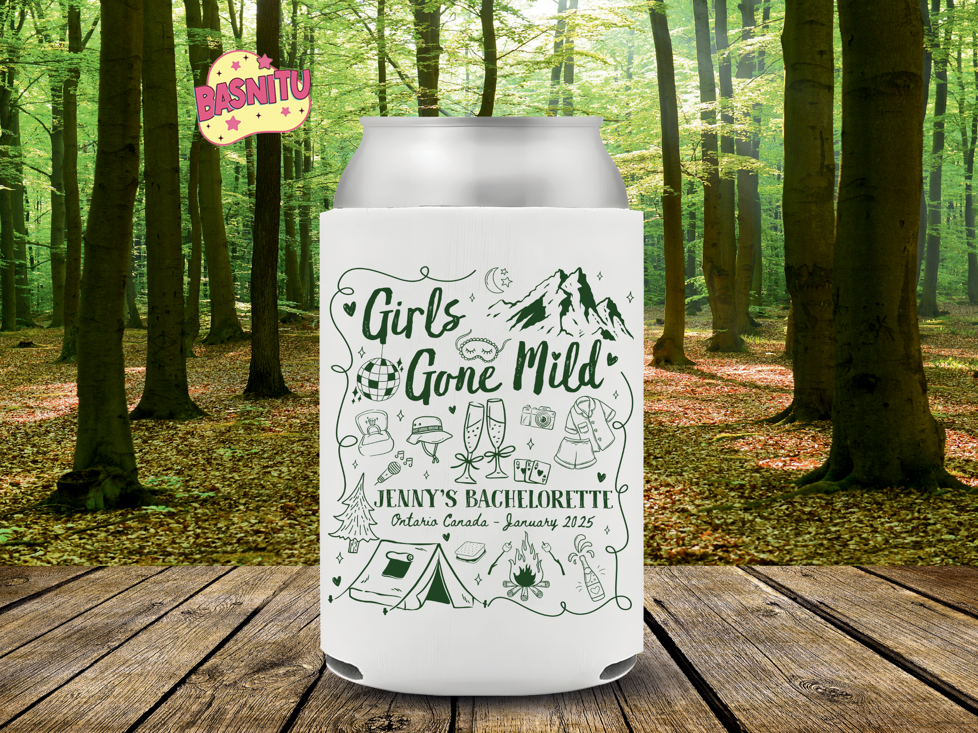 Camp Bachelorette Girls Gone Mild Can Cooler – Ultimate Bridesmaid Gift Camp Bachelorette Girls Gone Mild Can Cooler – Ultimate Bridesmaid Gift - Image 3